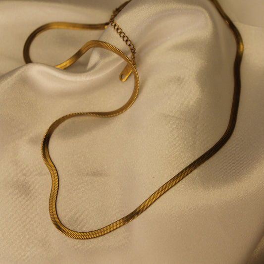 Golden Flat Snake Chain