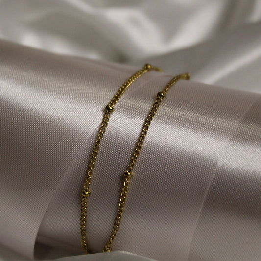 Dotted double chain bracelet